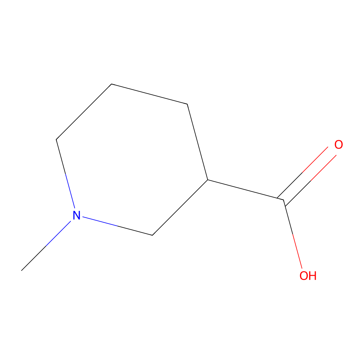 1-methylpiperidine-3-carboxylic Acid molecular structure, CAS 5657-70-5