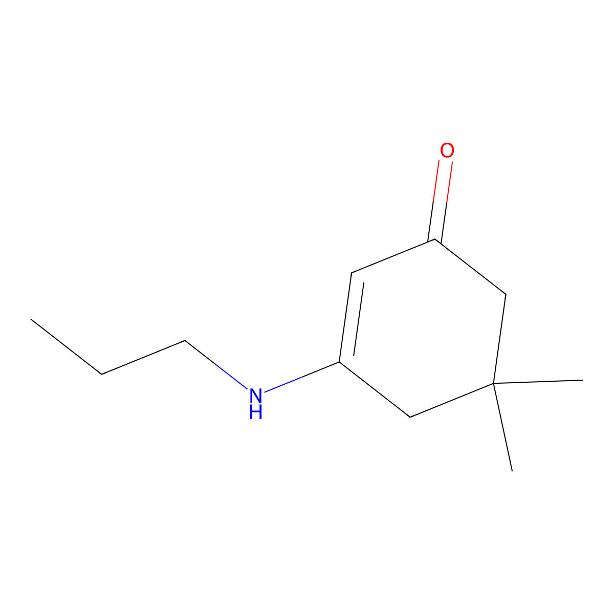 5,5-Dimethyl-3-(n-propylamino)cyclohex-2-en-1-one molecular structure, CAS 56570-54-8