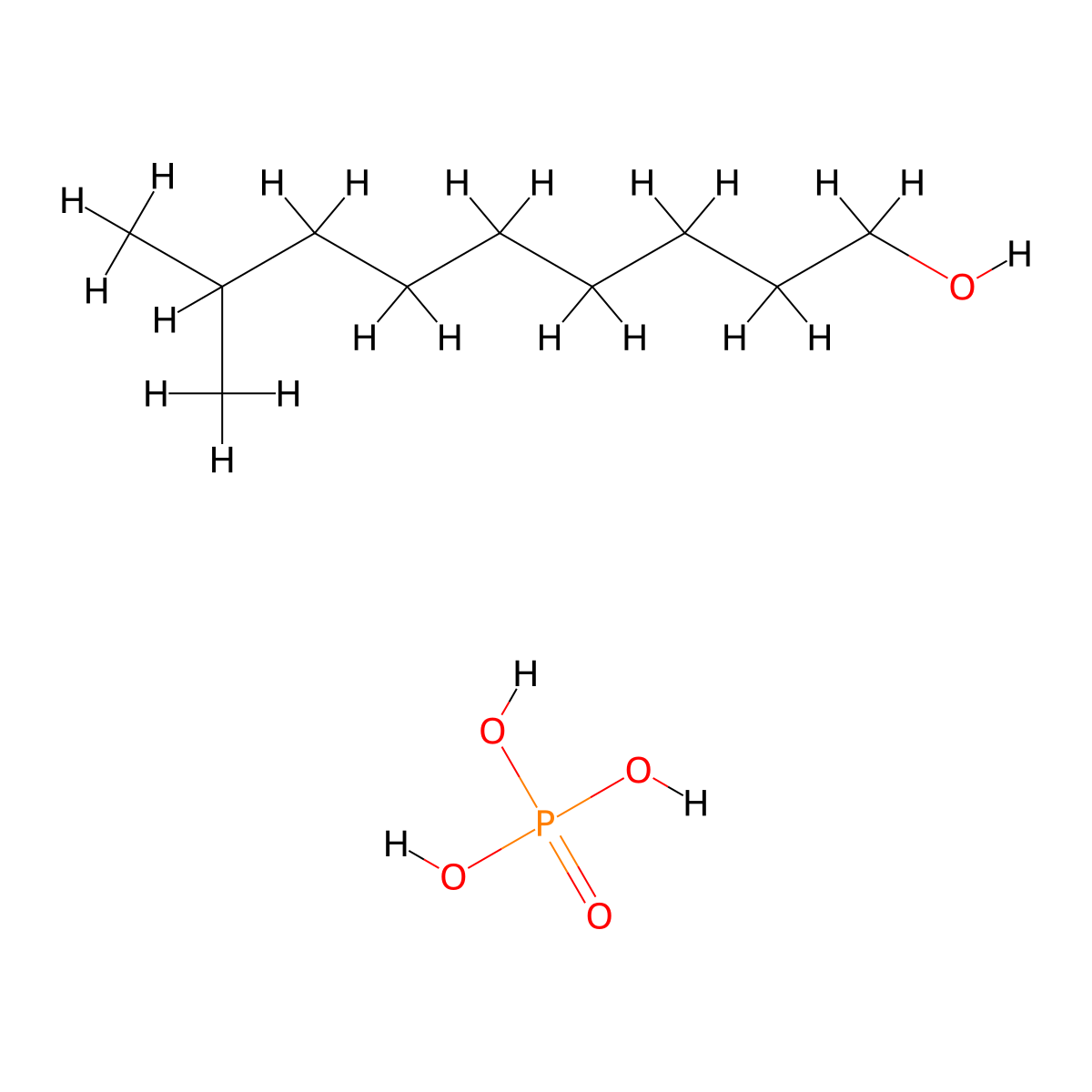 Phosphoric acid, isodecyl ester molecular structure, CAS 56572-86-2