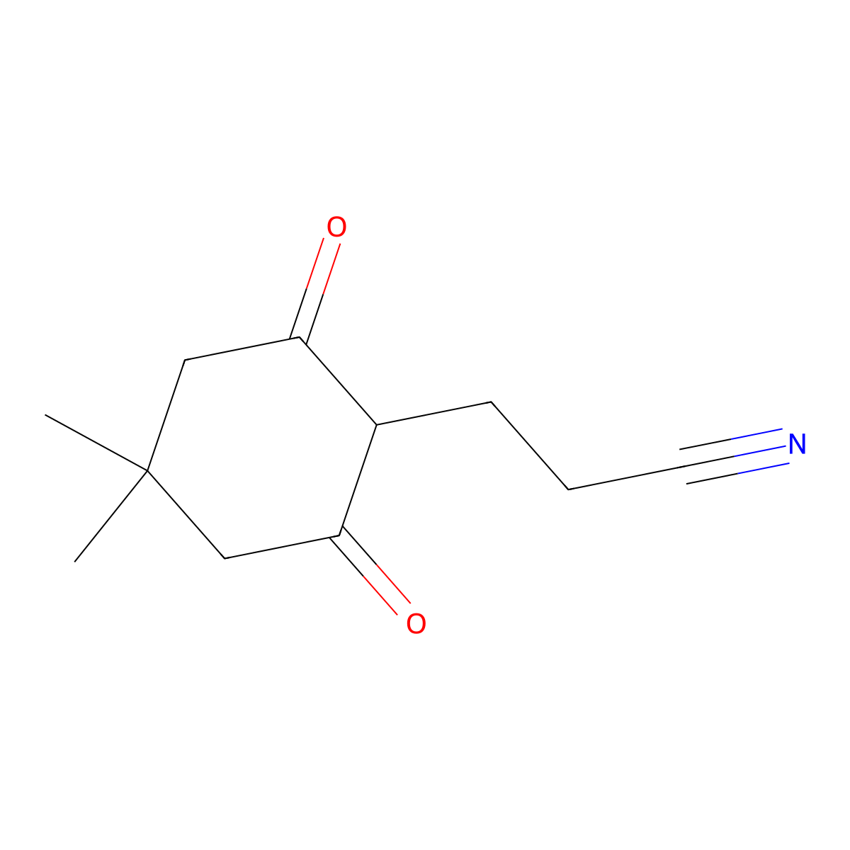 2-(2-Cyanoethyl)-5,5-dimethyl-1,3-cyclohexanedione molecular structure, CAS 56576-00-2