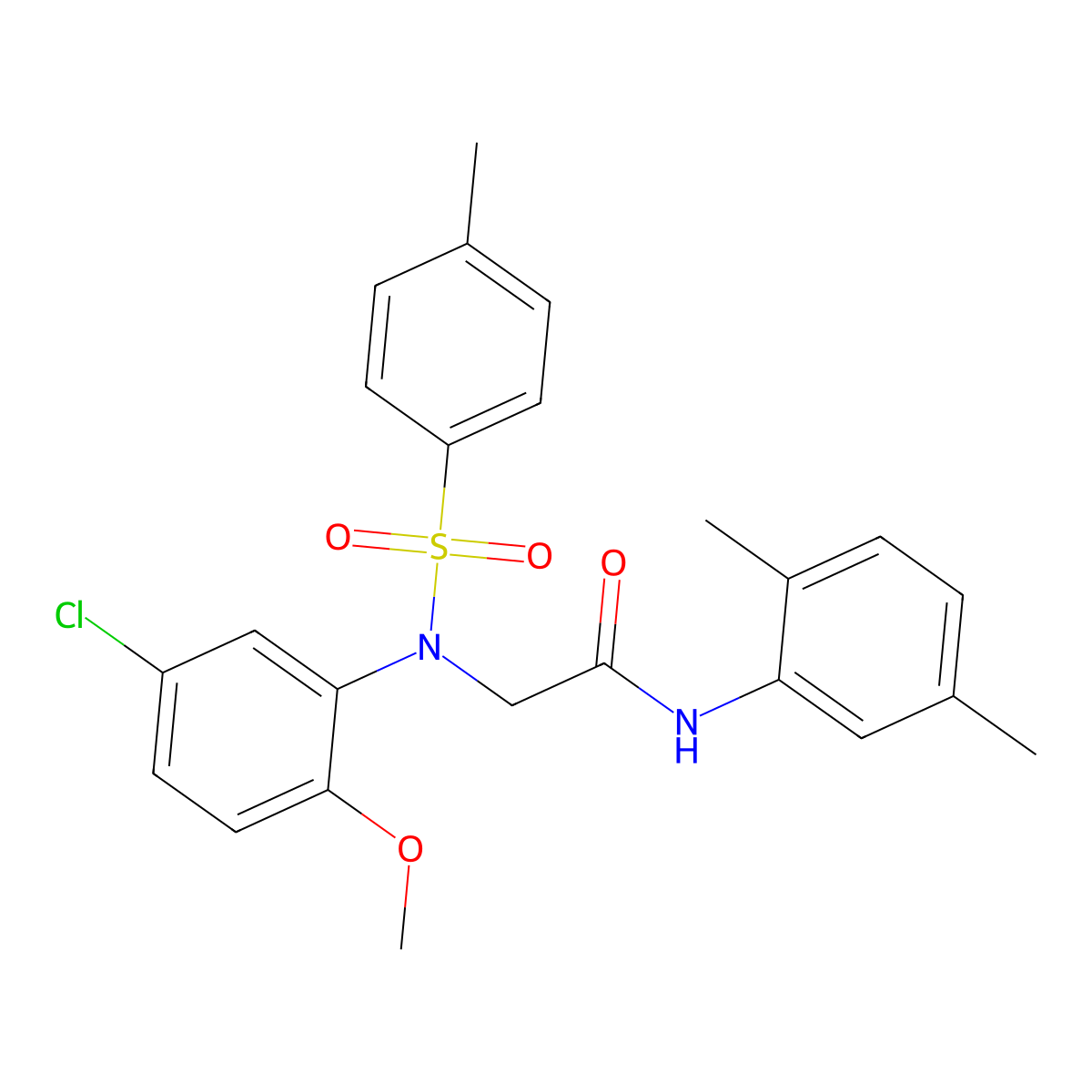 2-(5-chloro-2-methoxy-N-(4-methylphenyl)sulfonylanilino)-N-(2,5-dimethylphenyl)acetamide molecular structure, CAS 5658-59-3
