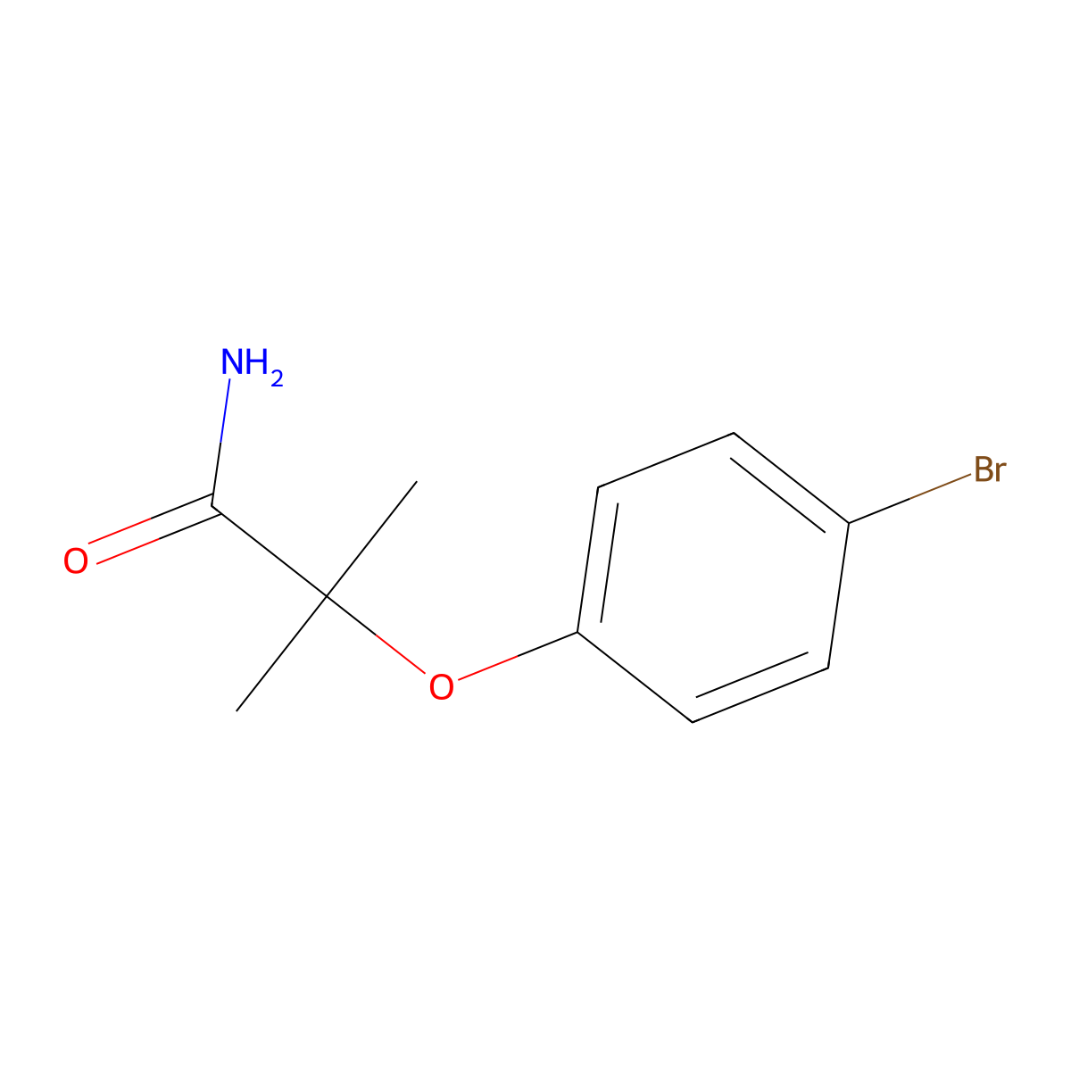 2-(4-Bromophenoxy)-2-methylpropanamide molecular structure, CAS 5658-70-8