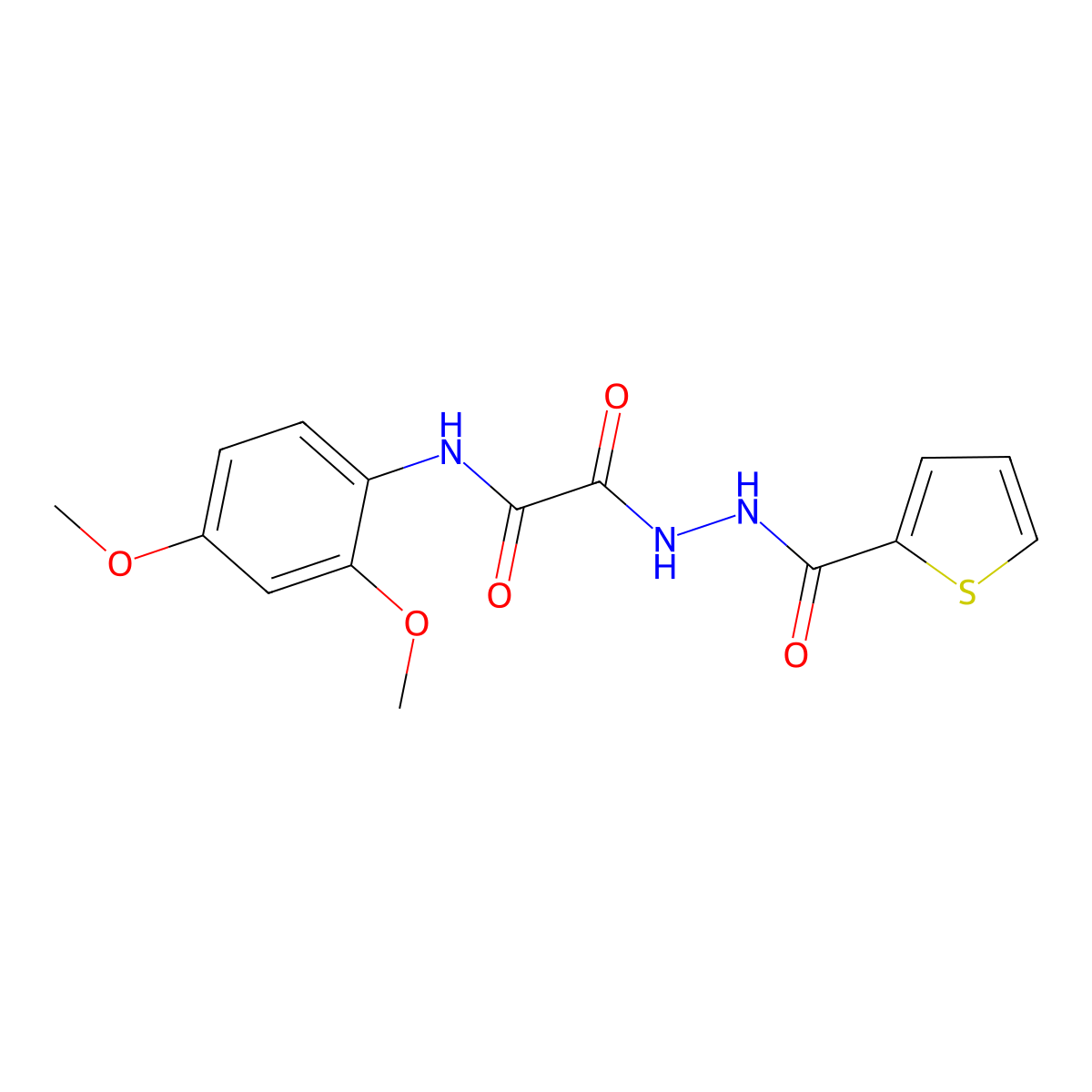 N-(2,4-dimethoxyphenyl)-2-oxo-2-[2-(thiophene-2-carbonyl)hydrazinyl]acetamide molecular structure, CAS 5658-90-2