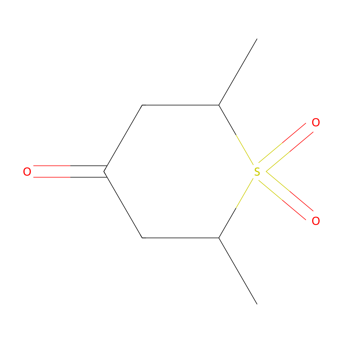 2,6-dimethyltetrahydro-4H-thiopyran-4-one 1,1-dioxide molecular structure, CAS 56580-78-0