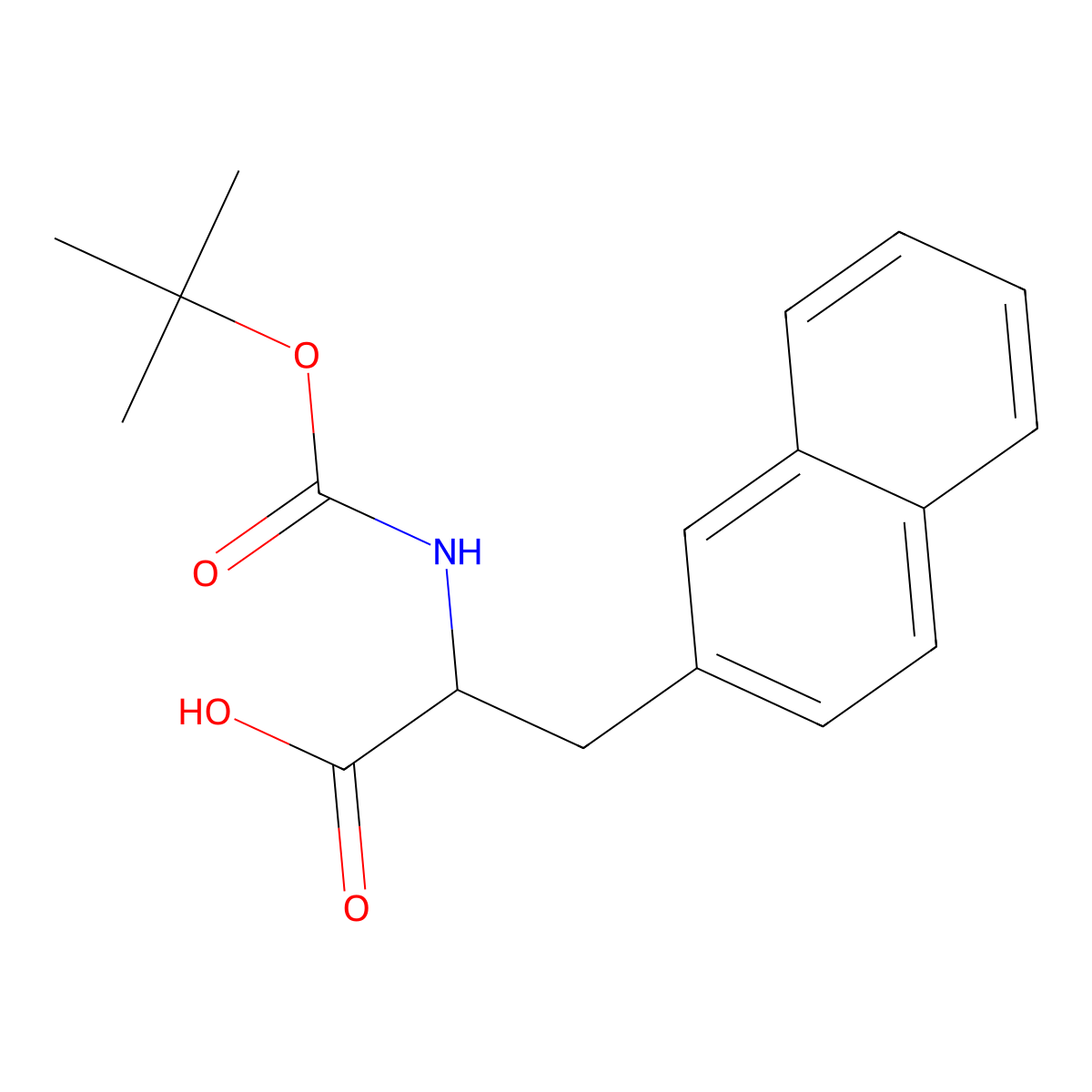 2-Tert-butoxycarbonylamino-3-naphthalen-2-YL-propionic acid molecular structure, CAS 56583-58-5