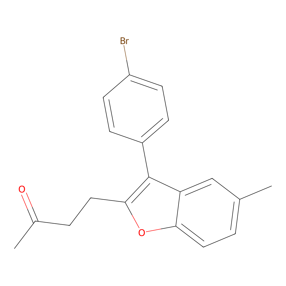 4-[3-(4-Bromophenyl)-5-methyl-1-benzofuran-2-yl]butan-2-one molecular structure, CAS 5659-60-9