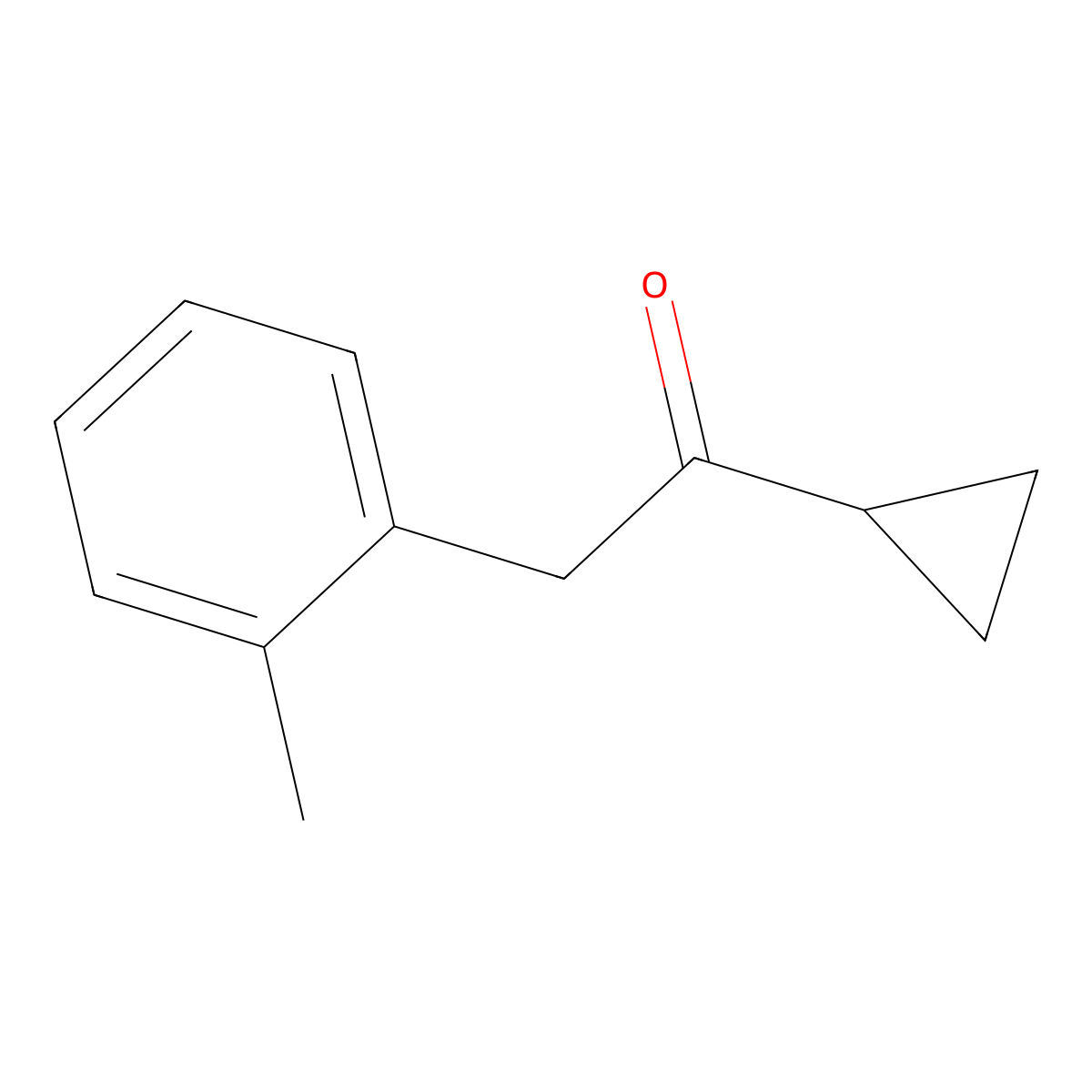 1-Cyclopropyl-2-(2-methylphenyl)ethan-1-one molecular structure, CAS 56594-99-1