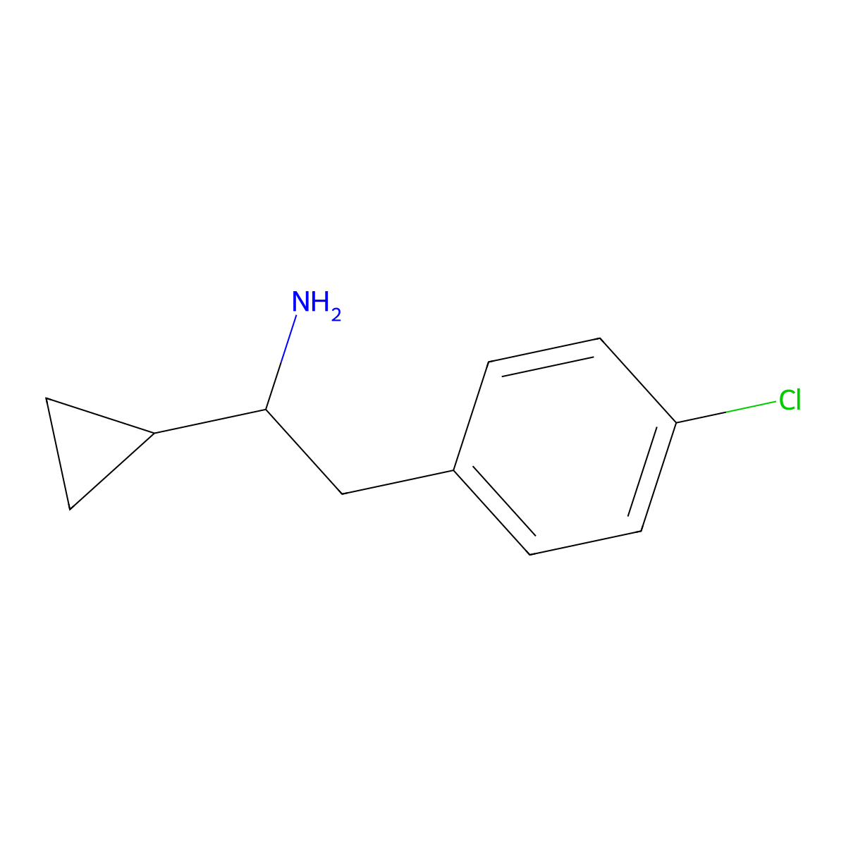 2-(4-Chlorophenyl)-1-cyclopropylethan-1-amine molecular structure, CAS 56595-01-8