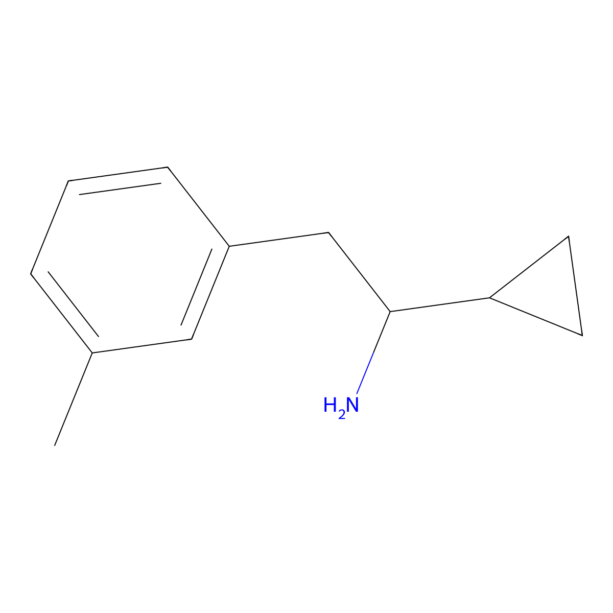 1-Cyclopropyl-2-(3-methylphenyl)ethan-1-amine molecular structure, CAS 56595-03-0