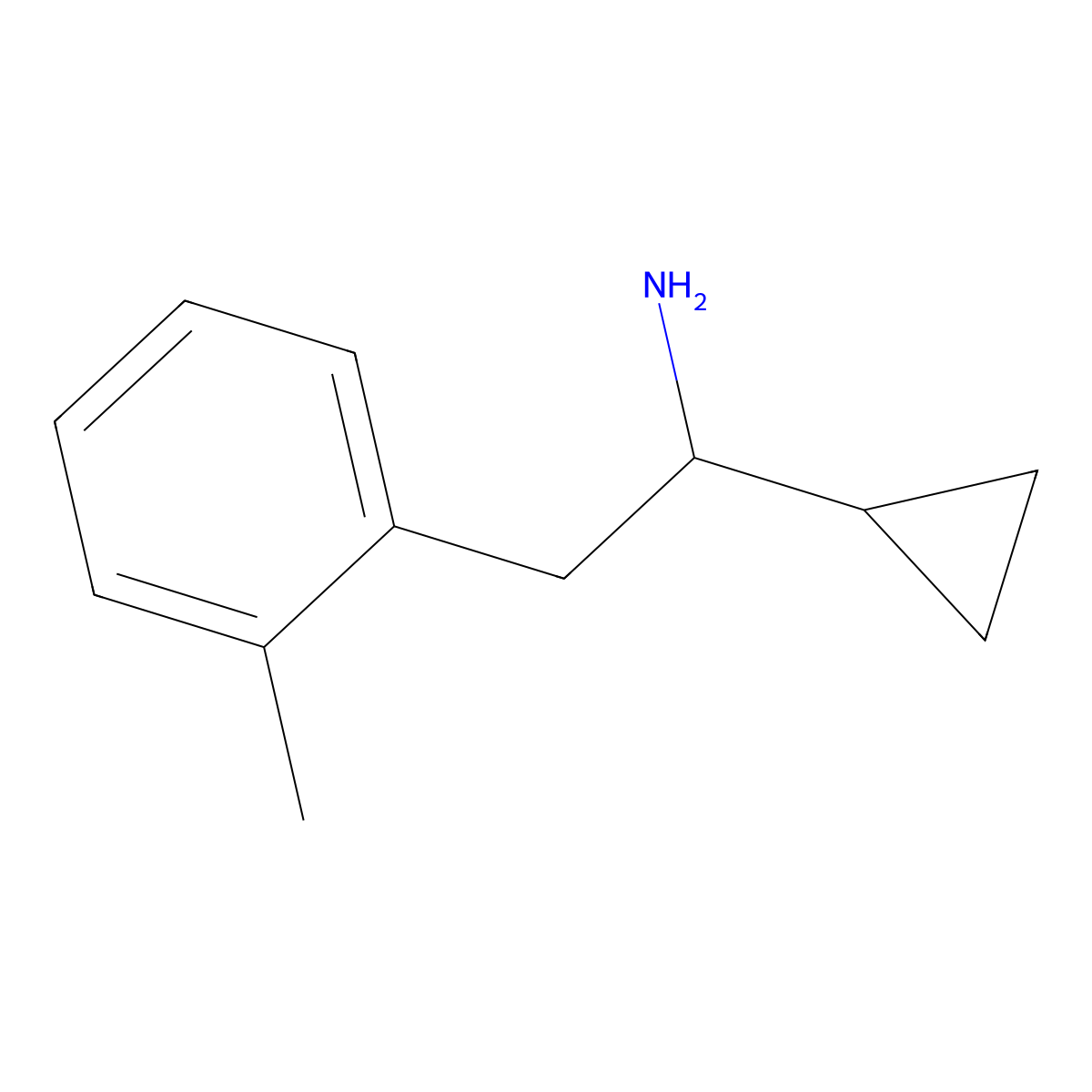 1-Cyclopropyl-2-(2-methylphenyl)ethan-1-amine molecular structure, CAS 56595-04-1