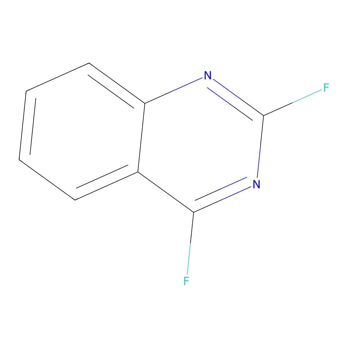 Quinazoline, 2,4-difluoro- molecular structure, CAS 56595-10-9