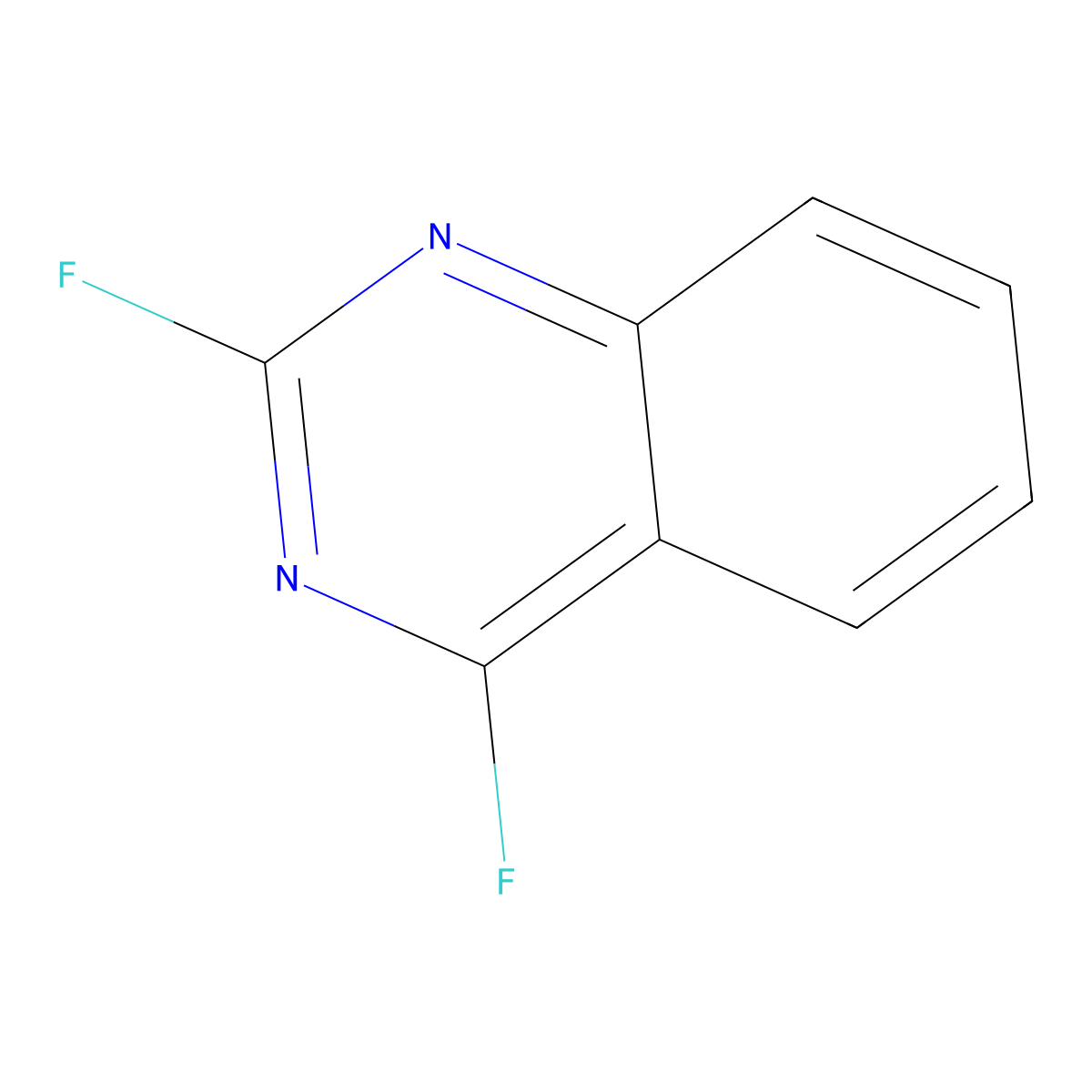 Quinazoline, 2,4-difluoro- molecular structure, CAS 56595-10-9