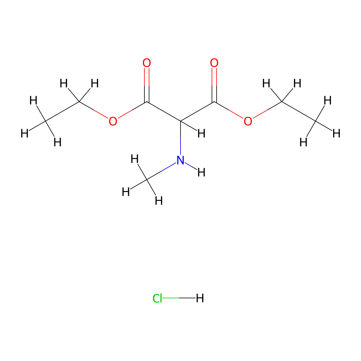 1,3-Diethyl 2-(methylamino)propanedioate hydrochloride molecular structure, CAS 56598-98-2
