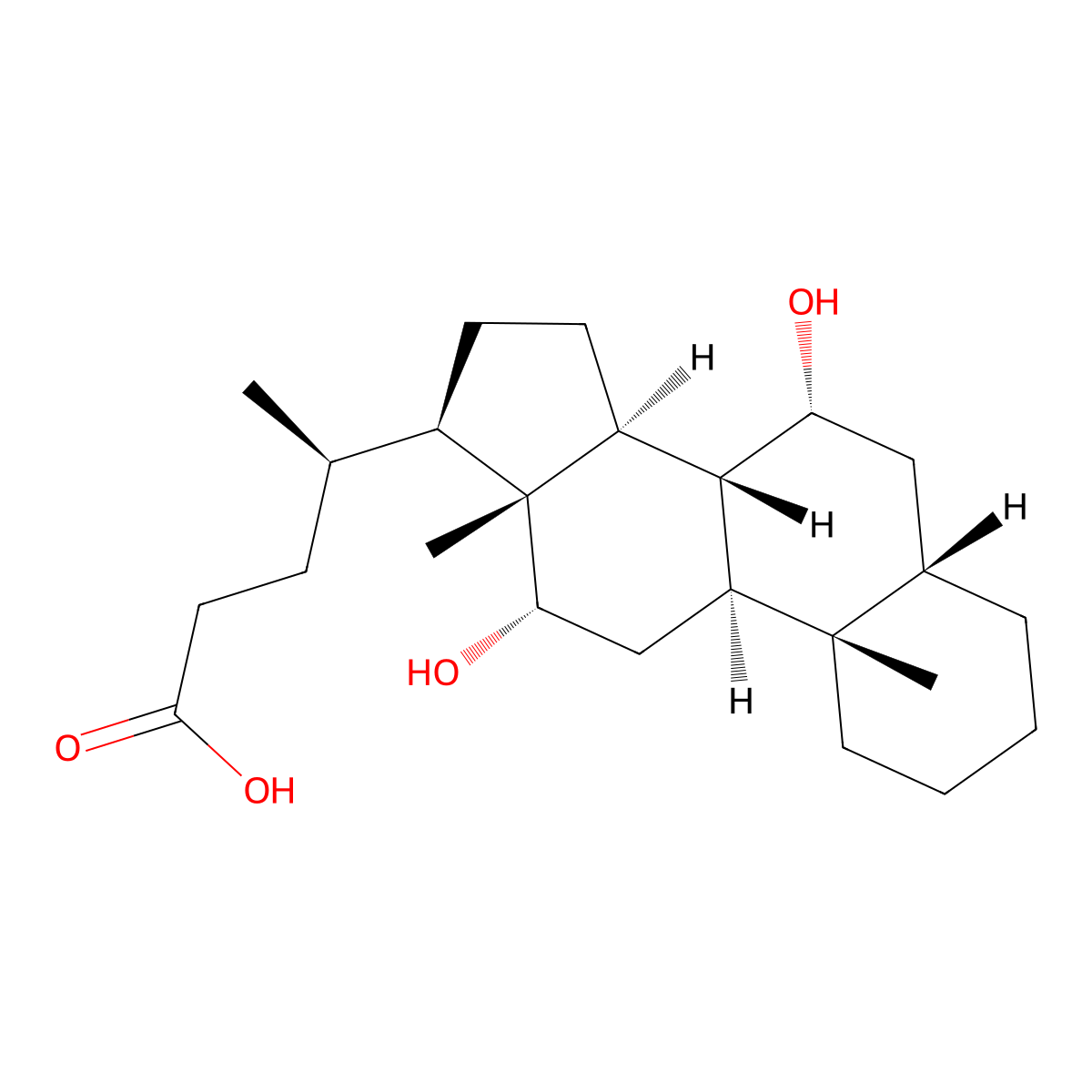 Isodeoxycholic acid molecular structure, CAS 566-17-6