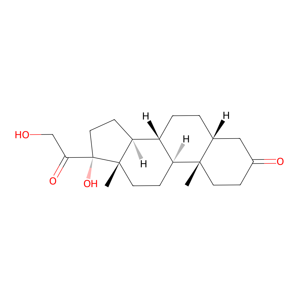 17,21-Dihydroxy-5beta-pregnane-3,20-dione molecular structure, CAS 566-42-7