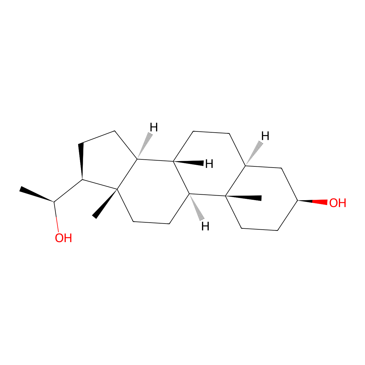 Allopregnane-3beta,20alpha-diol molecular structure, CAS 566-56-3