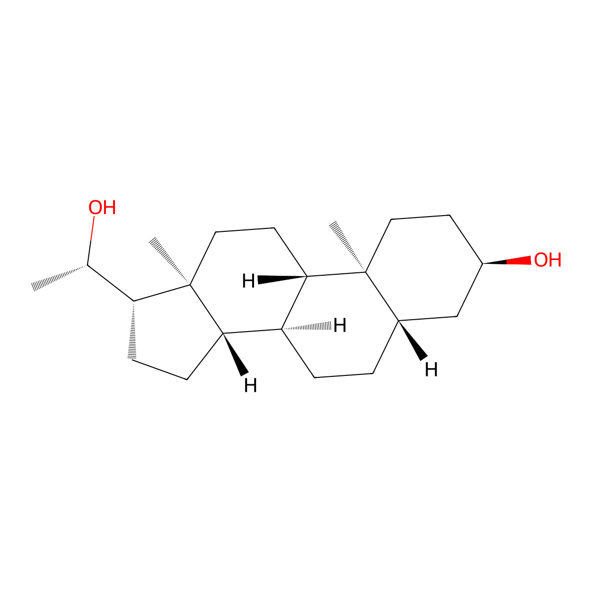 5alpha-Pregnane-3alpha,20alpha-diol molecular structure, CAS 566-58-5