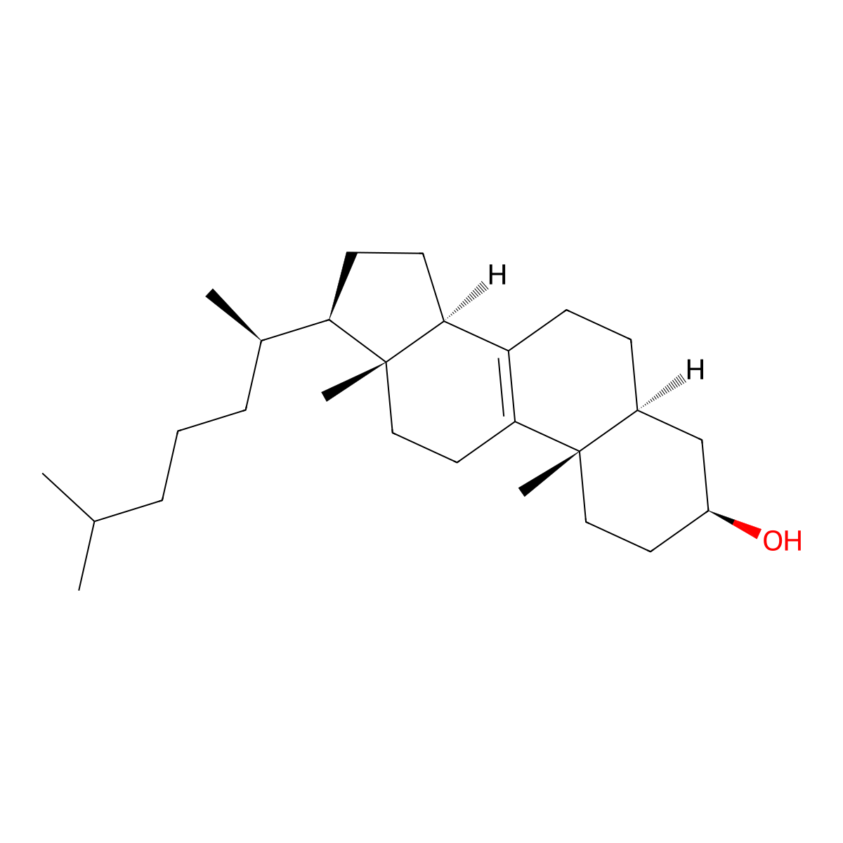 delta8-Cholestenol molecular structure, CAS 566-97-2