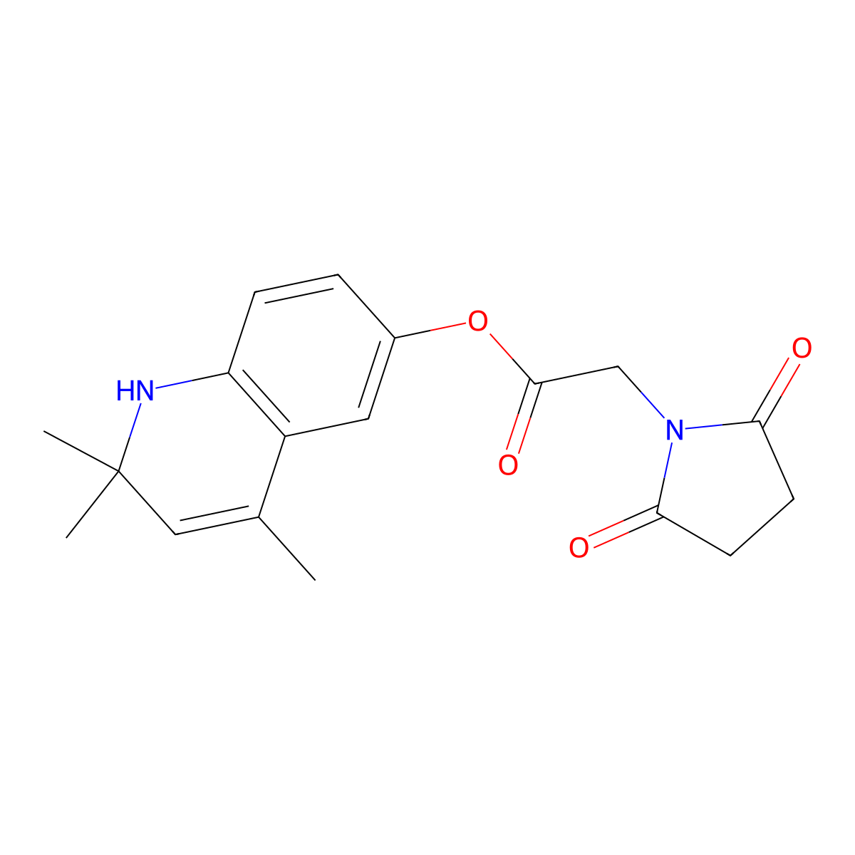 (2,2,4-trimethyl-1H-quinolin-6-yl) 2-(2,5-dioxopyrrolidin-1-yl)acetate molecular structure, CAS 5660-49-1