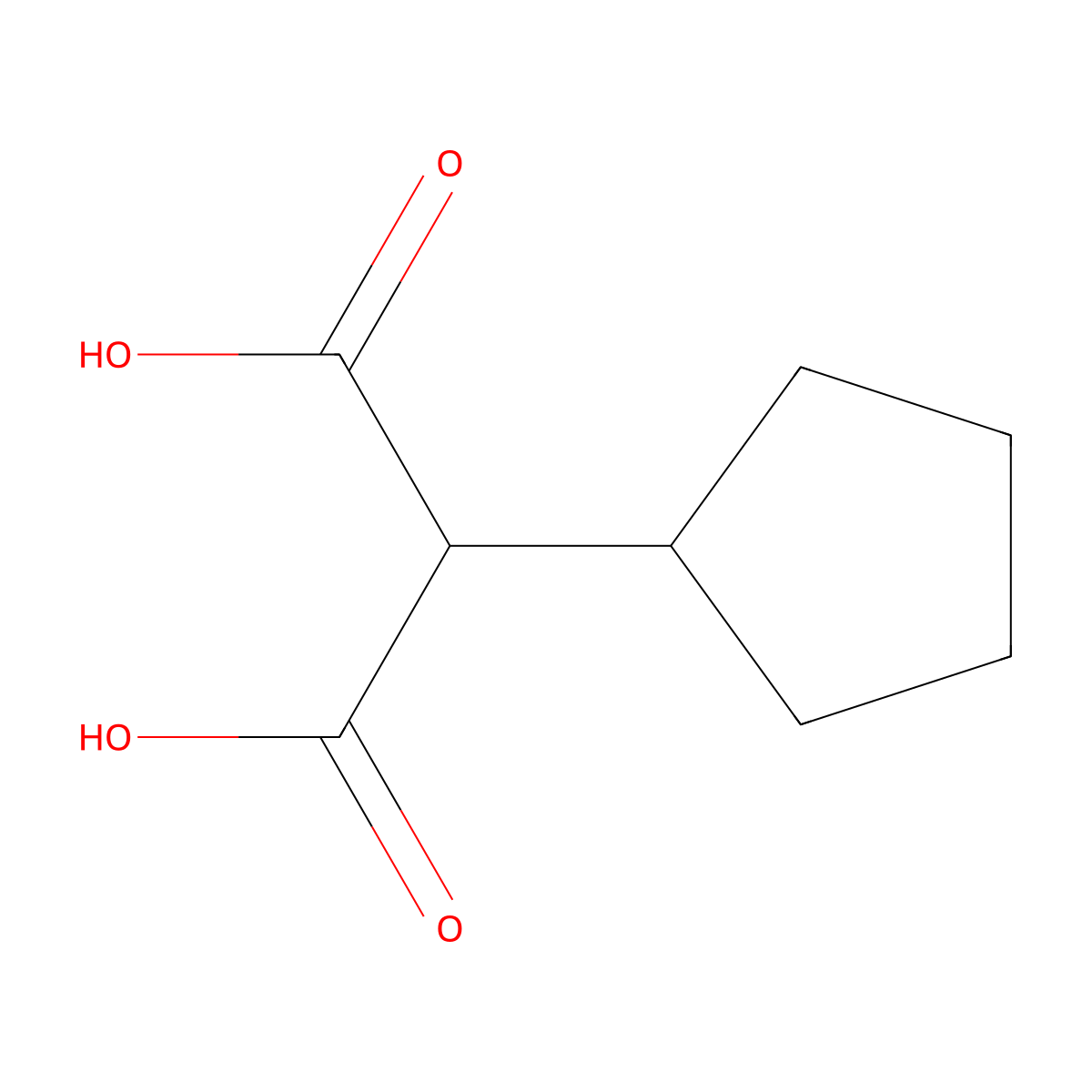 Cyclopentylmalonic Acid molecular structure, CAS 5660-81-1