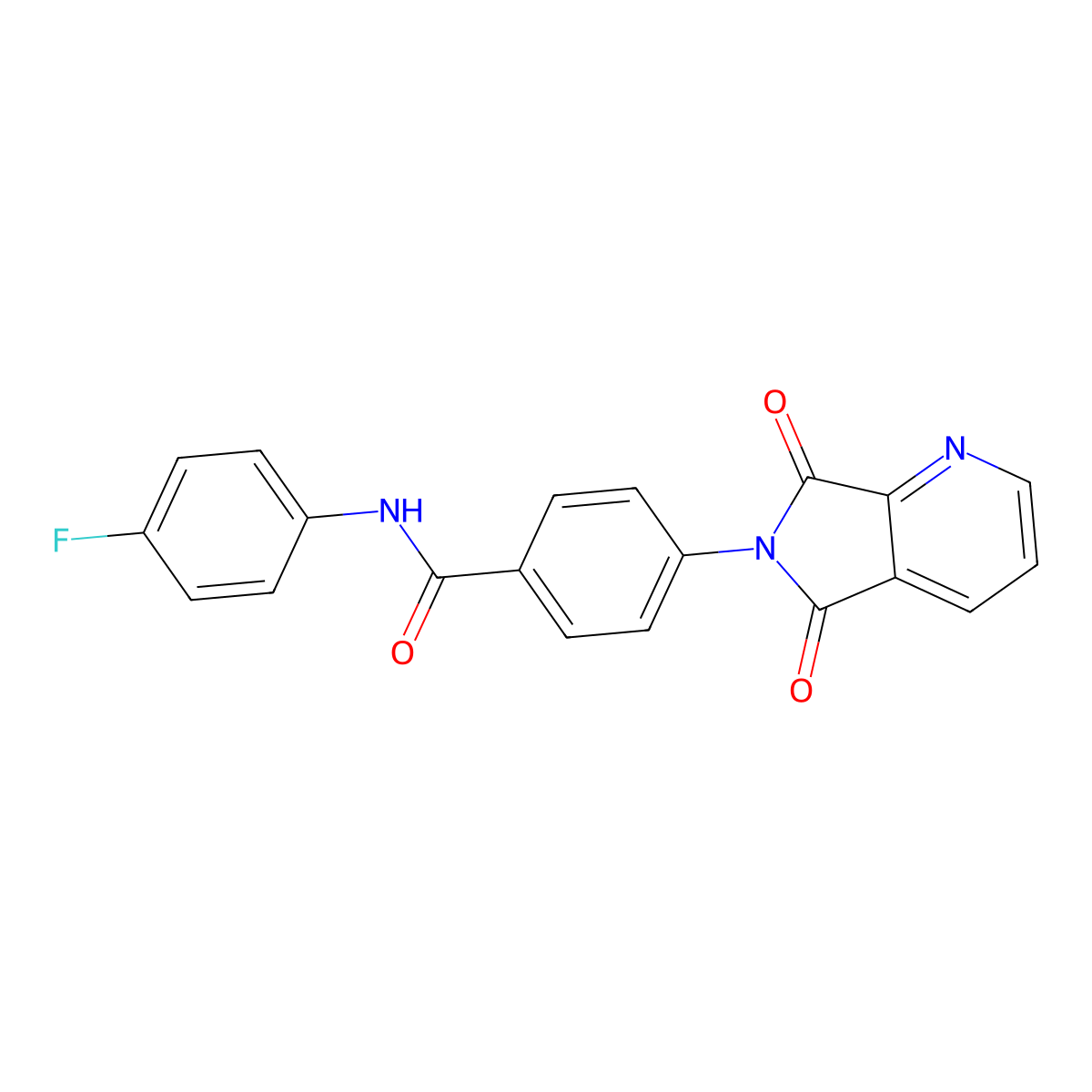 4-(5,7-dioxopyrrolo[3,4-b]pyridin-6-yl)-N-(4-fluorophenyl)benzamide molecular structure, CAS 5660-88-8