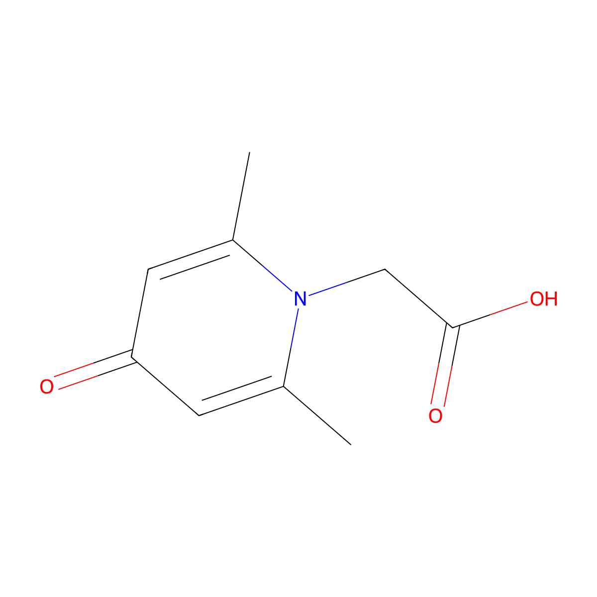 2-(2,6-dimethyl-4-oxopyridin-1(4H)-yl)acetic acid molecular structure, CAS 56600-95-4