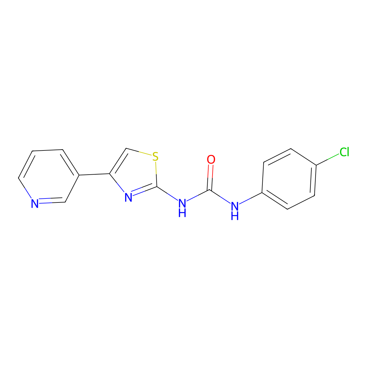 1-(4-Chlorophenyl)-3-[4-(pyridin-3-yl)-1,3-thiazol-2-yl]urea molecular structure, CAS 56601-39-9