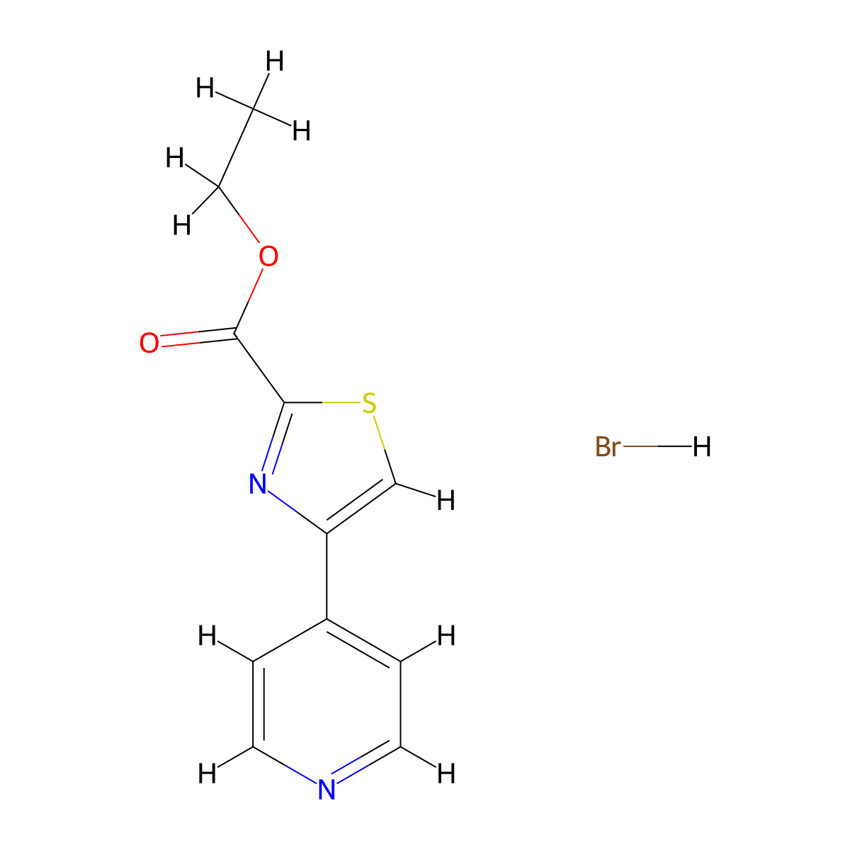 Ethyl 4-(pyridin-4-yl)thiazole-2-carboxylate hydrobromide molecular structure, CAS 56601-68-4