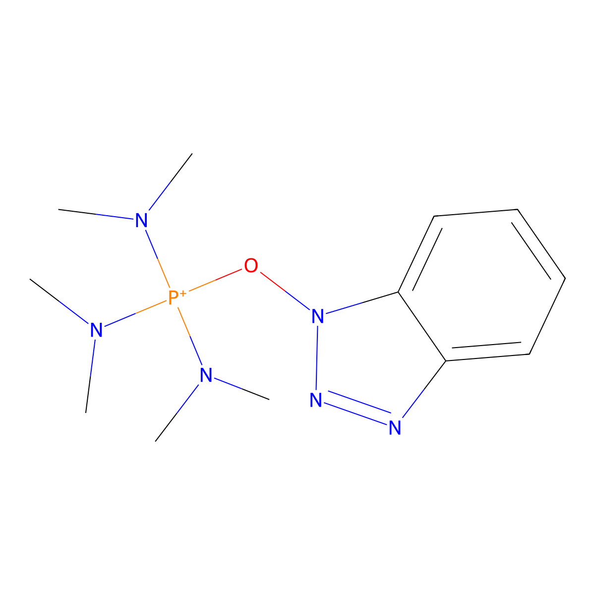 Benzotriazol-1-yloxy-tris(dimethylamino)phosphonium molecular structure, CAS 56602-32-5