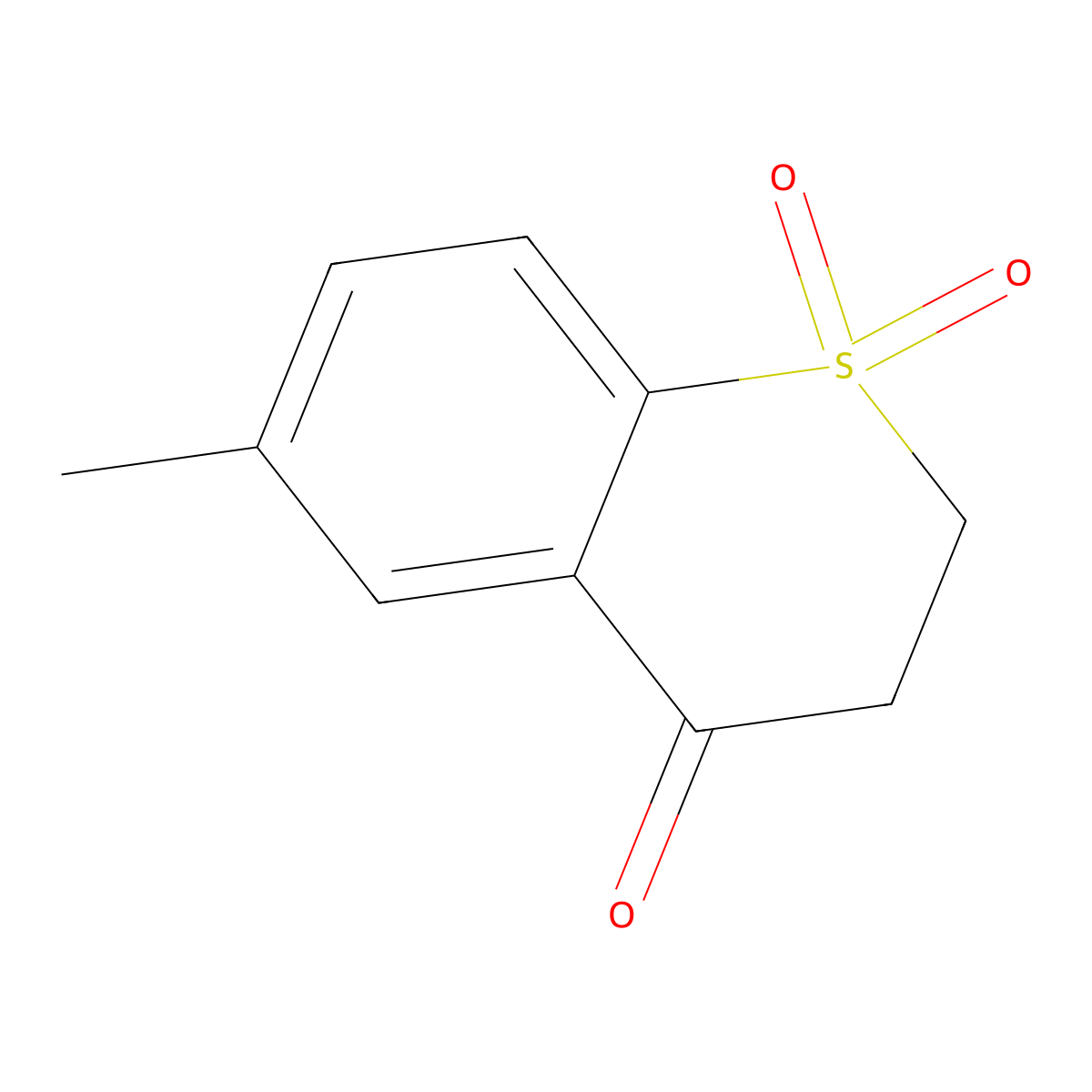 6-methyl-3,4-dihydro-2H-1lambda6-benzothiopyran-1,1,4-trione molecular structure, CAS 56605-49-3