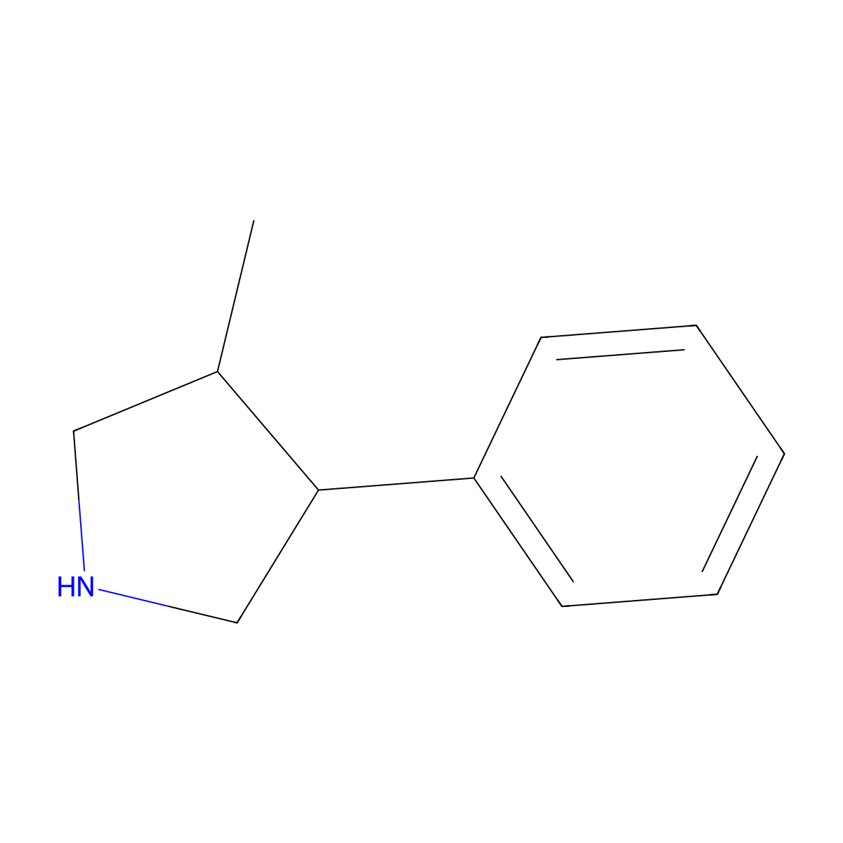3-Methyl-4-phenylpyrrolidine molecular structure, CAS 56606-70-3