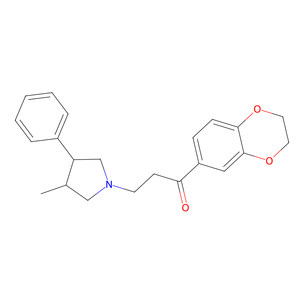 1-(2,3-Dihydro-1,4-benzodioxin-6-yl)-3-(3-methyl-4-phenylpyrrolidin-1-yl)propan-1-one molecular structure, CAS 56606-71-4