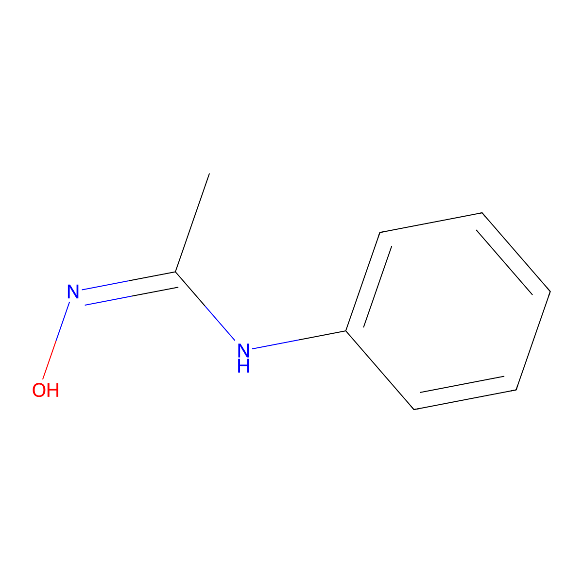 N'-hydroxy-N-phenylethanimidamide molecular structure, CAS 5661-30-3
