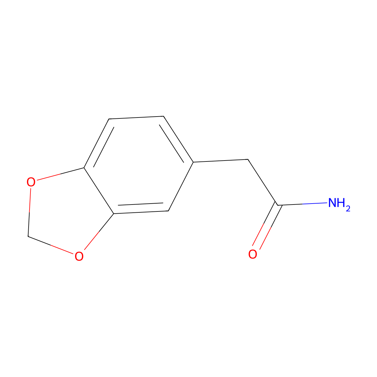 2-(2H-1,3-benzodioxol-5-yl)acetamide molecular structure, CAS 5661-47-2