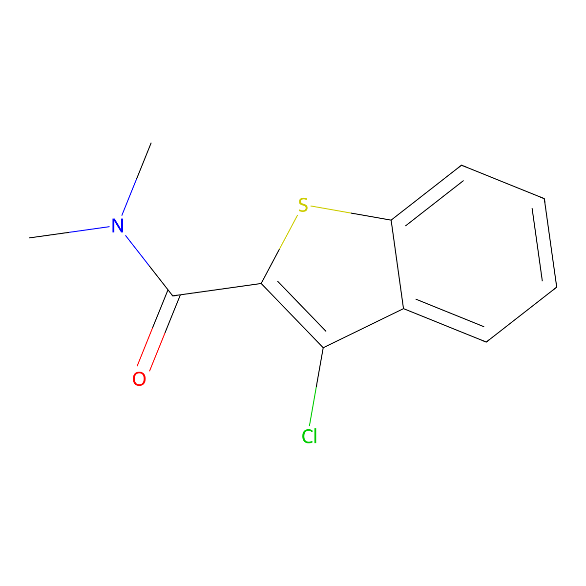 3-chloro-N,N-dimethyl-1-benzothiophene-2-carboxamide molecular structure, CAS 5661-62-1