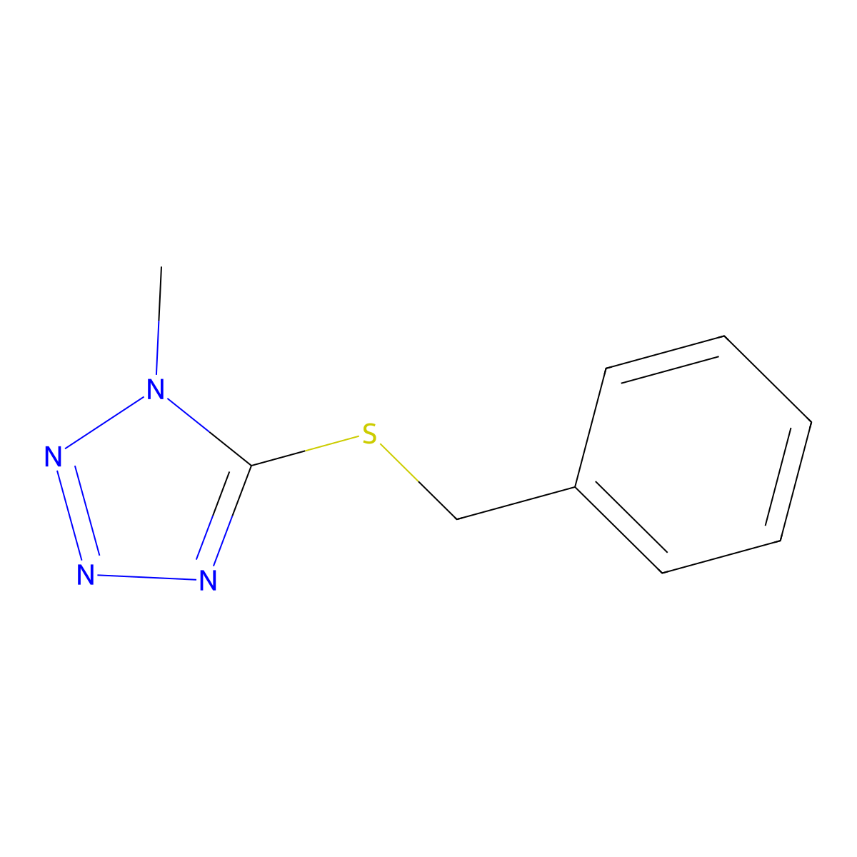 5-(benzylsulfanyl)-1-methyl-1H-tetrazole molecular structure, CAS 56610-79-8