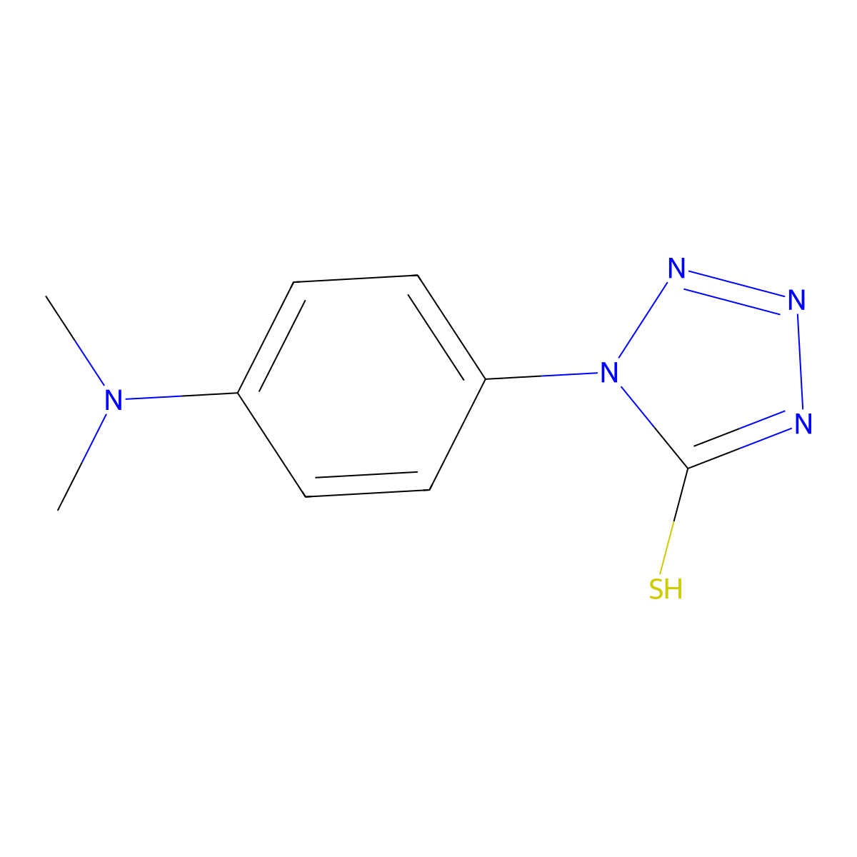 1-[4-(dimethylamino)phenyl]-2H-tetrazole-5-thione molecular structure, CAS 56610-80-1