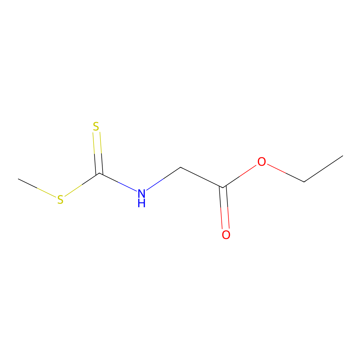 N-[(Methylthio)thioxomethyl]glycine ethyl ester molecular structure, CAS 56610-82-3
