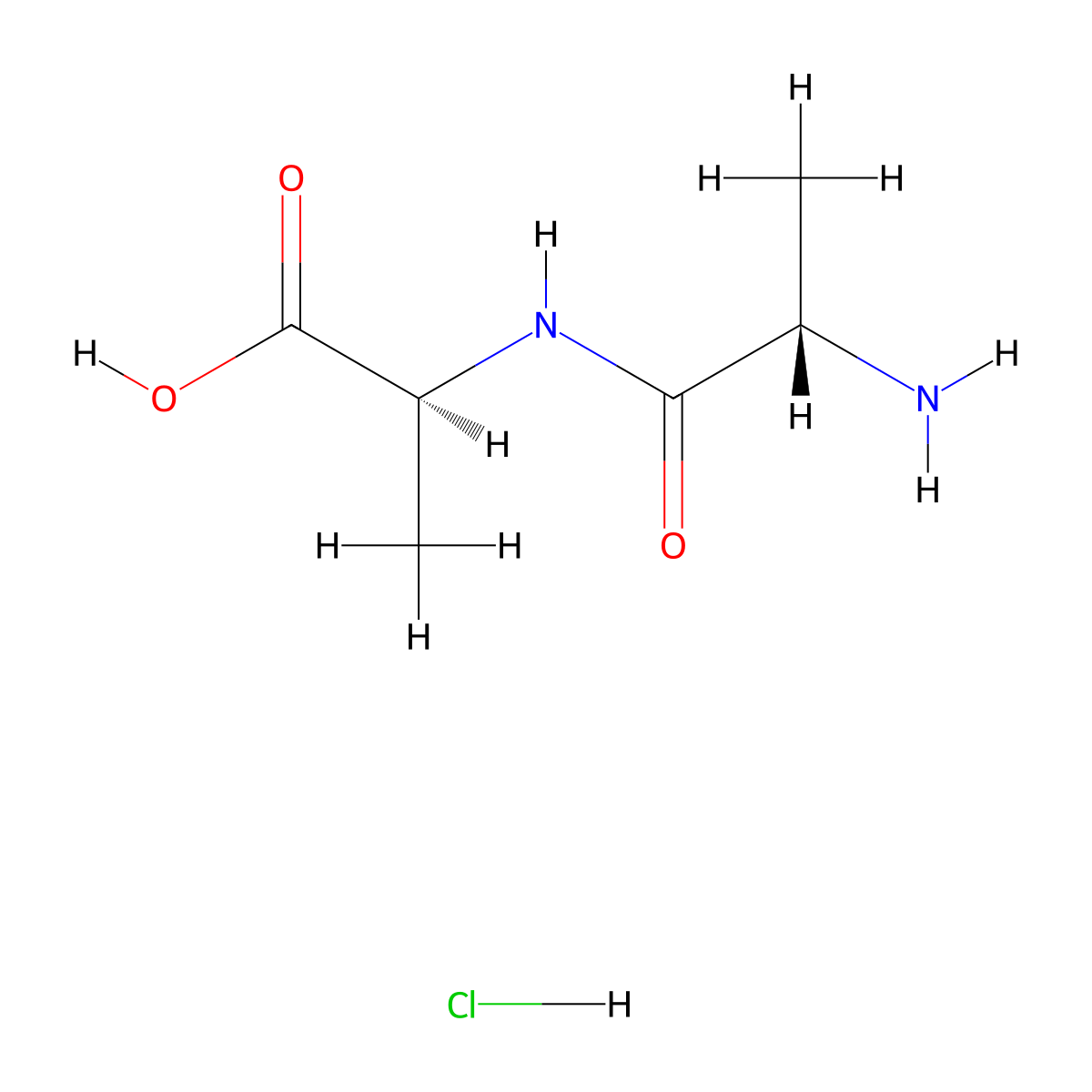 L-Alanyl-l-alanine HCl molecular structure, CAS 56611-94-0