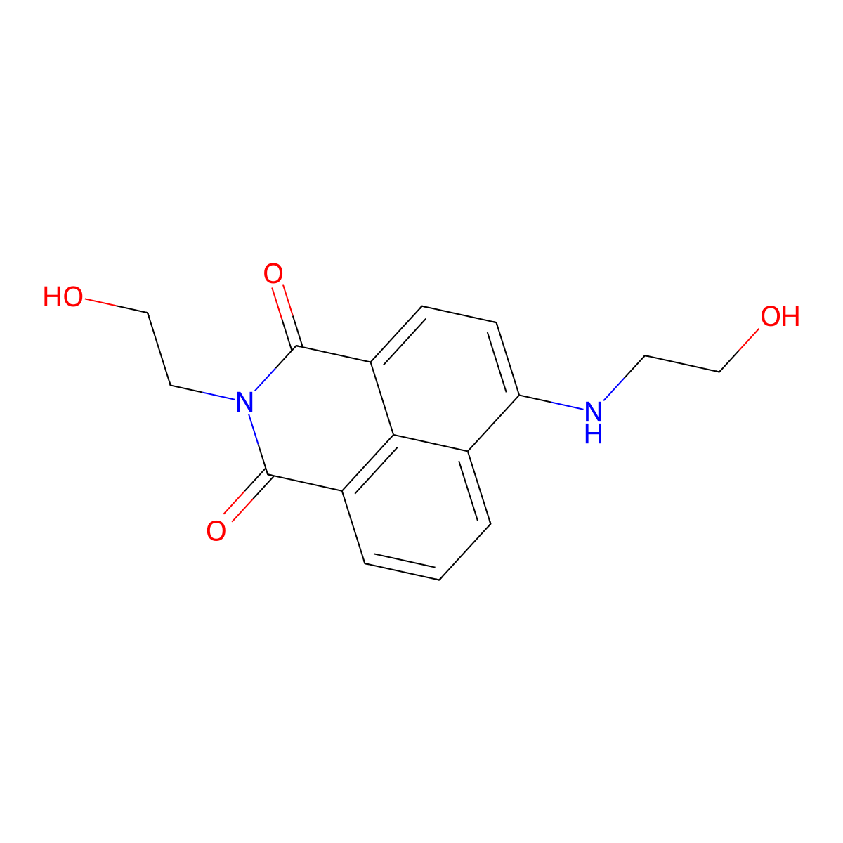 2-(2-hydroxyethyl)-6-[(2-hydroxyethyl)amino]-1H-benzo[de]isoquinoline-1,3(2H)-dione molecular structure, CAS 56613-64-0