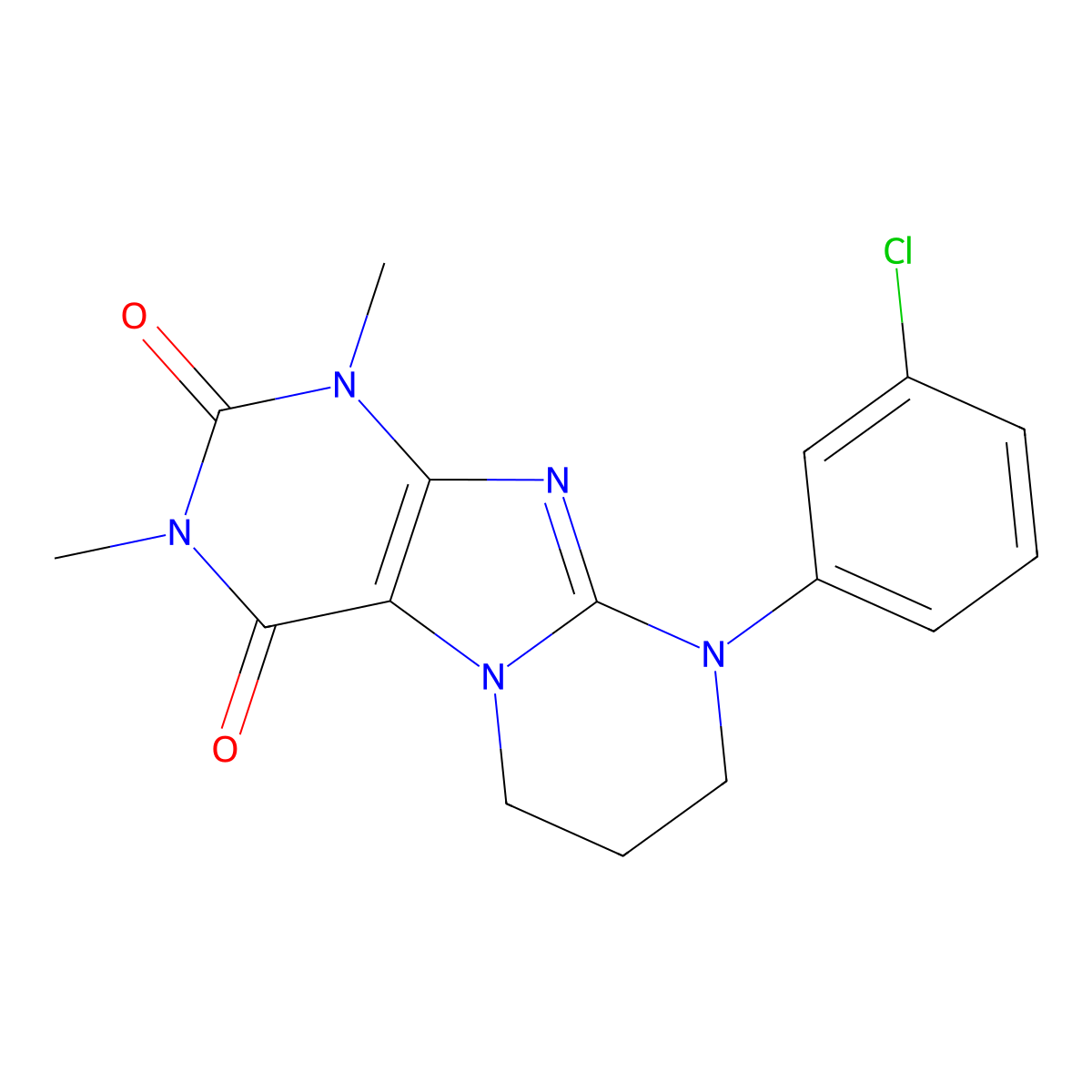 9-(3-chlorophenyl)-1,3-dimethyl-6,7,8,9-tetrahydropyrimido[2,1-f]purine-2,4(1H,3H)-dione molecular structure, CAS 566137-86-8