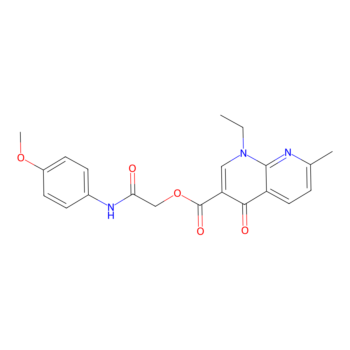 [(4-Methoxyphenyl)carbamoyl]methyl 1-ethyl-7-methyl-4-oxo-1,4-dihydro-1,8-naphthyridine-3-carboxylate molecular structure, CAS 566139-11-5