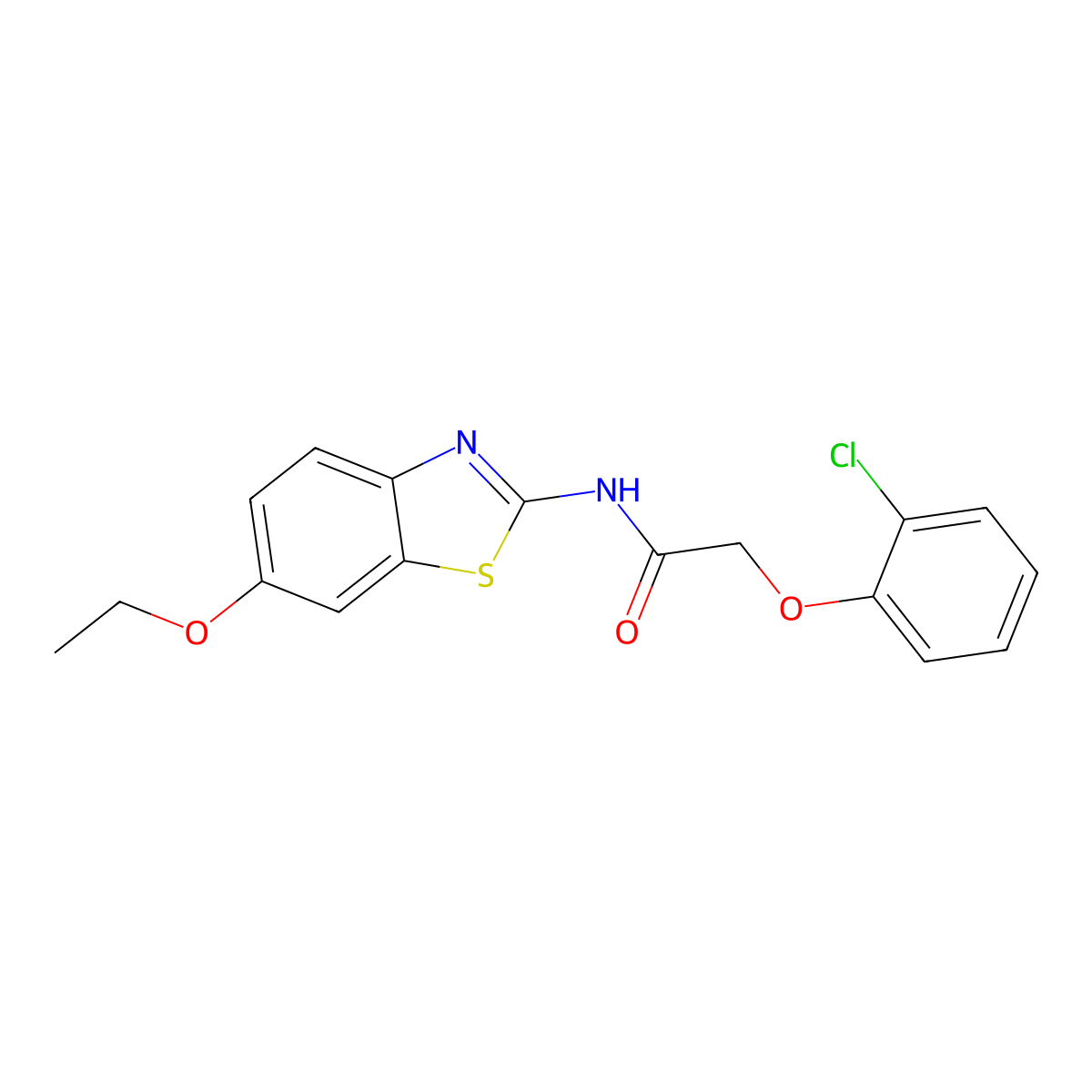 2-(2-chlorophenoxy)-N-(6-ethoxy-1,3-benzothiazol-2-yl)acetamide molecular structure, CAS 566140-96-3