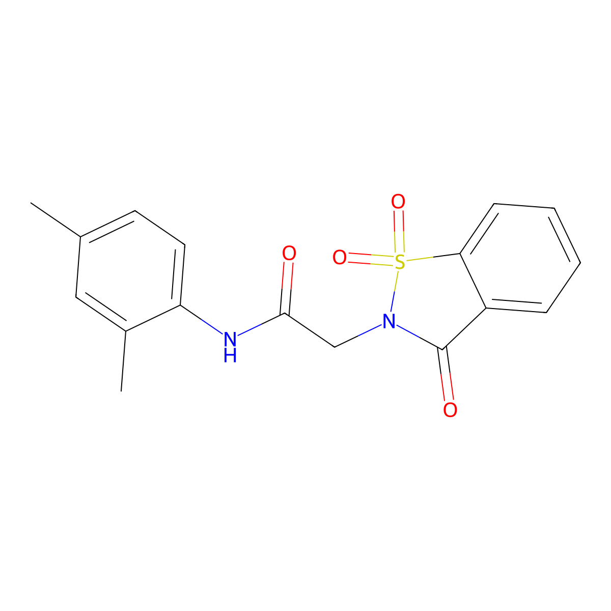 N-(2,4-dimethylphenyl)-2-(1,1-dioxido-3-oxo-1,2-benzisothiazol-2(3H)-yl)acetamide molecular structure, CAS 566141-18-2
