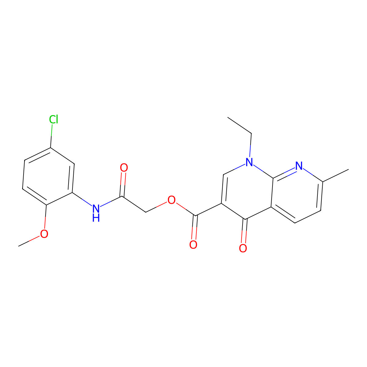[2-(5-Chloro-2-methoxyanilino)-2-oxoethyl] 1-ethyl-7-methyl-4-oxo-1,8-naphthyridine-3-carboxylate molecular structure, CAS 566141-19-3
