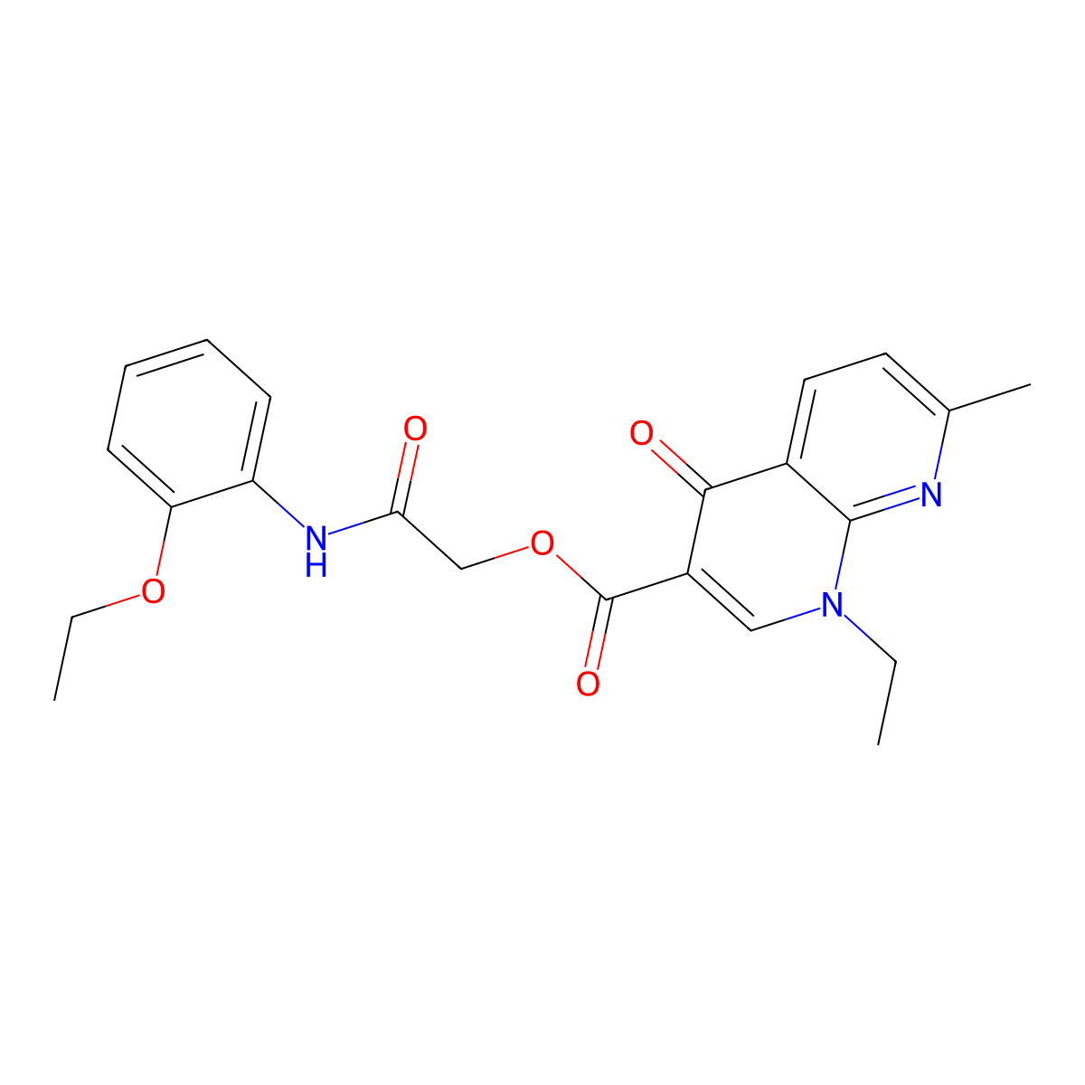 [(2-Ethoxyphenyl)carbamoyl]methyl 1-ethyl-7-methyl-4-oxo-1,4-dihydro-1,8-naphthyridine-3-carboxylate molecular structure, CAS 566144-74-9