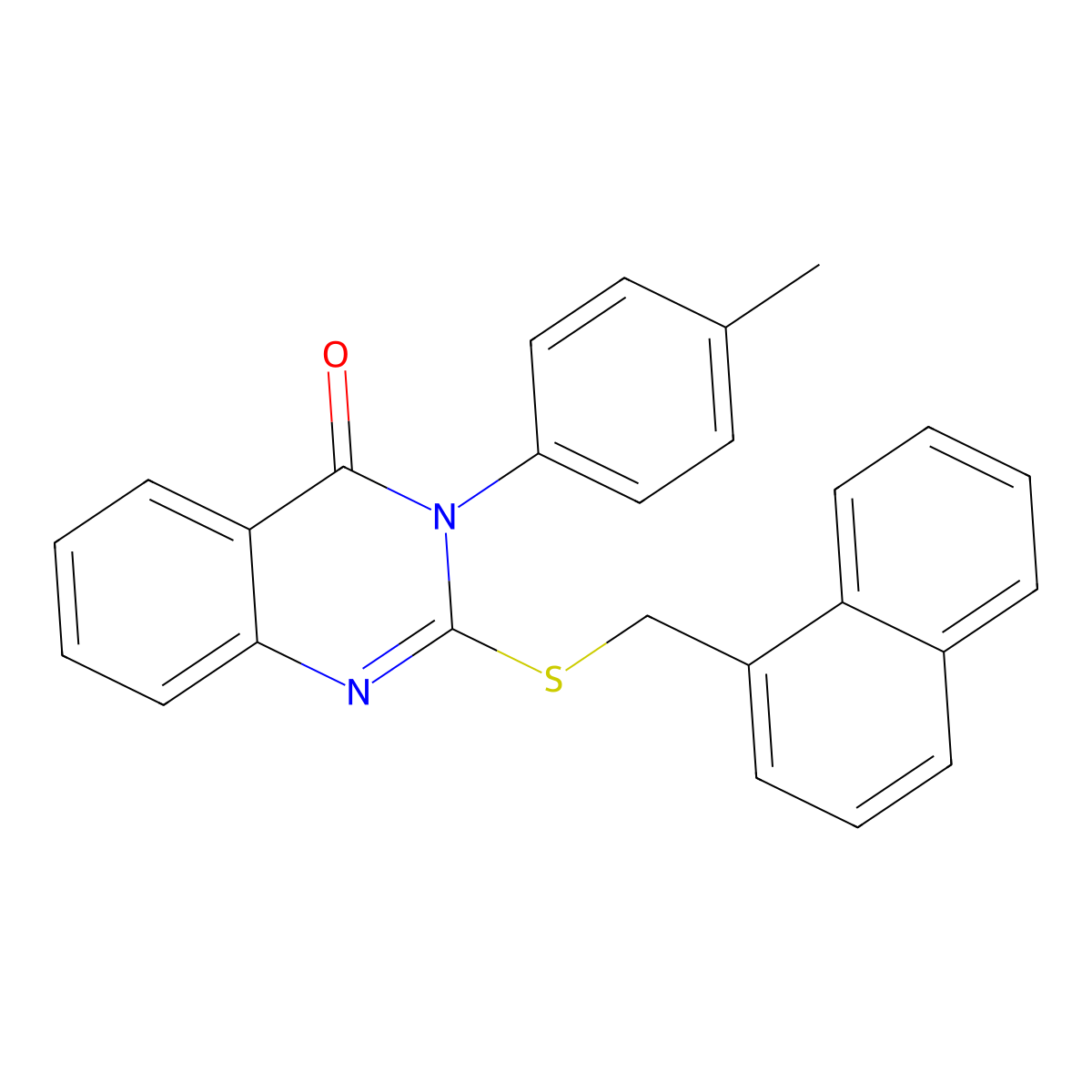 3-(4-Methylphenyl)-2-((1-naphthylmethyl)thio)-4(3H)-quinazolinone molecular structure, CAS 566144-81-8