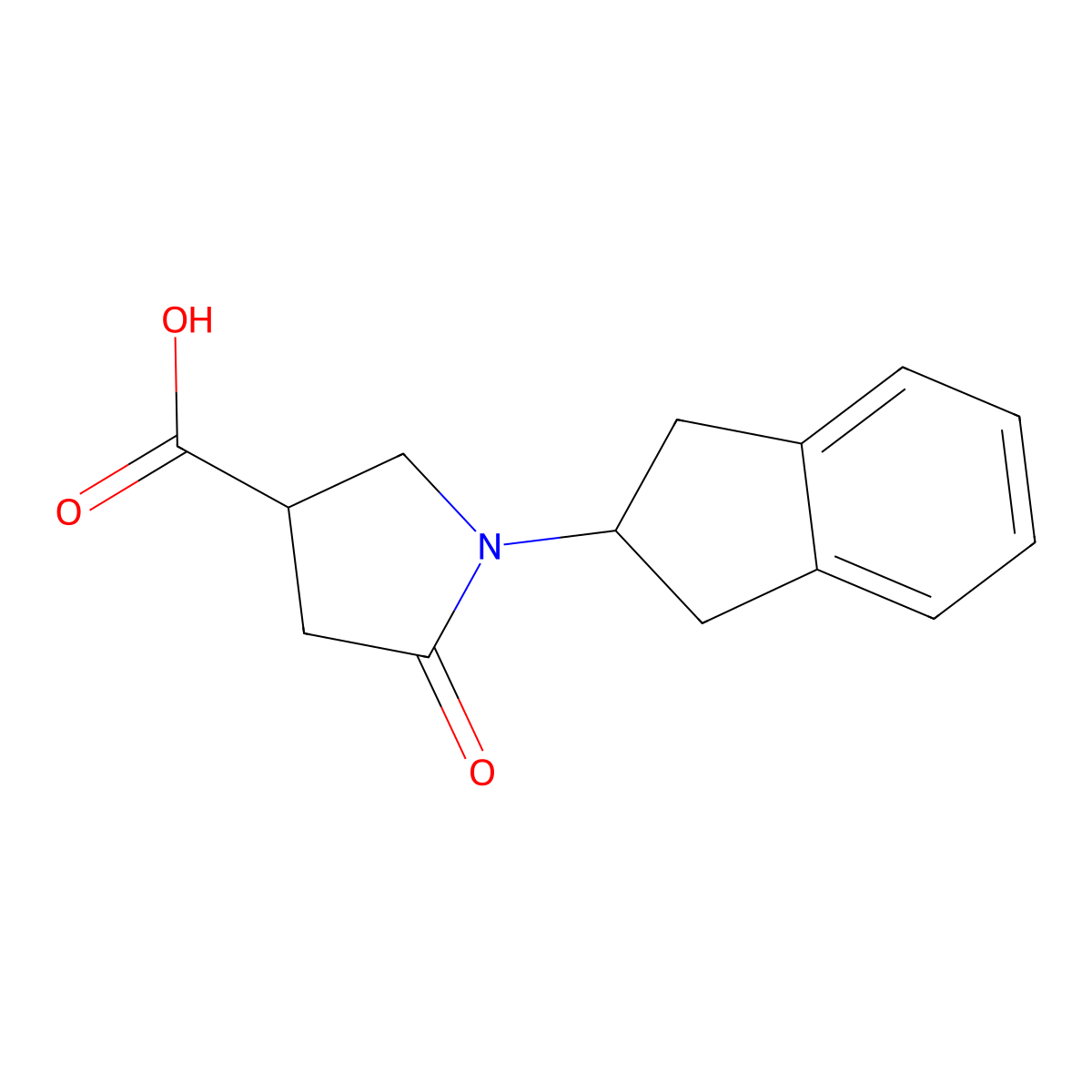 1-(2,3-dihydro-1H-inden-2-yl)-5-oxopyrrolidine-3-carboxylic acid molecular structure, CAS 566154-69-6