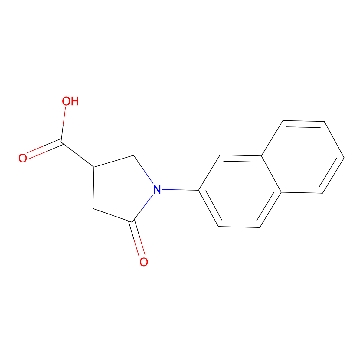 1-(Naphthalen-2-yl)-5-oxopyrrolidine-3-carboxylic acid molecular structure, CAS 566154-70-9