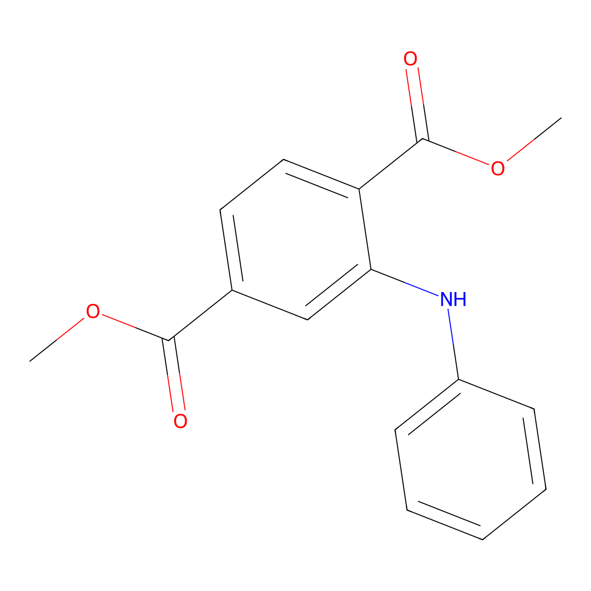 Dimethyl 2-anilinobenzene-1,4-dicarboxylate molecular structure, CAS 566155-74-6
